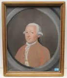 Portrait eines Herrn mit grau gepuderter Perücke by R. Sarasin, pastel, sold Mar 2021