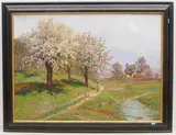 Frühlingslandschaft by Alois Arnegger, oil on canvas, sold Mar 2021