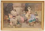 Fröhliche Gesellschaft by Cesare Bentivoglio, oil, offered Mar 2021