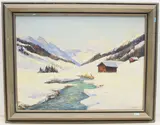 Dischmatal bei Davos by Emil Brehm, oil on canvas, sold Mar 2021