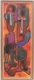 Die Umarmung by Jimoh Buraimoh, 1975, oil, offered Mar 2021