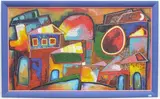 Dorf by Jimoh Buraimoh, 1975, oil, offered Mar 2021
