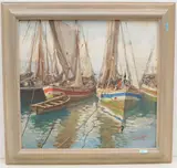 Hafenszene by Cesare Esposito, oil on canvas, sold Mar 2021