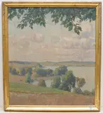 Seelandschaft, wohl in der Nähe von München by Franz Xaver Hoch, 1907, oil on canvas, sold Mar 2021