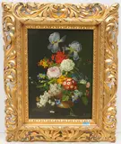 Blumenstillleben by Lina Krause, oil on panel, offered Mar 2021