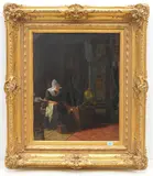 Das Wiegenlied by Karl Mücke, oil on panel, sold Mar 2021