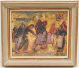 Fischer beim Netz einholen by Oscar Zügel, 1951, oil on canvas, sold Mar 2021