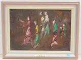 Tanzende by Oscar Zügel, oil, sold Mar 2021