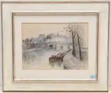 Seine, Paris by Georges Dominique Rouault, watercolor, sold Mar 2021