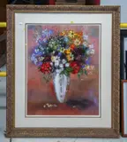 A Vase of Flowers by Aleah Koury, pastel on paper, sold Oct 2023