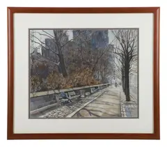 Parkside Cityscape by Hon Eng, Watercolor, sold Aug 2026