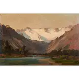 Untitled by Thomas Hill, oil on board, sold Dec 2022