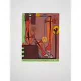 5-1-92 by Frank Lobdell, 1992, aquatint and soft ground etching in colors, sold Dec 2022