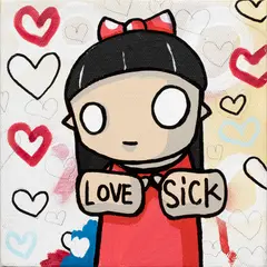 Heart Broken by Chris Rwk, 2013, acrylic and pencil on canvas, sold Dec 2022