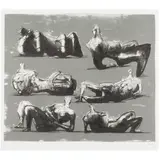 Six Reclining Figures by Henry Moore, 1973, lithograph, sold Dec 2022