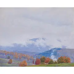 Untitled by Andrew Thomas Schwartz, oil on board, sold Dec 2022