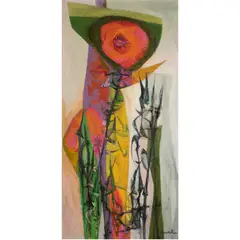 Abstract Flower by Edward Millman, oil on canvas, sold Dec 2022