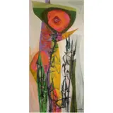 Abstract Flower by Edward Millman, oil on canvas, sold Dec 2022