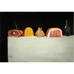 Lonely Man's Breakfast by Konstantin Totibadze, 1997, oil on canvas, sold Dec 2022