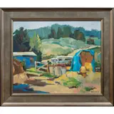 The Haystack (Bear Creek Road Near Orinda) by Pamela Glover, 1991, oil on canvas, sold Dec 2022