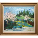 End of the Road - Moraga by Pamela Glover, 1997, oil on canvas, sold Dec 2022
