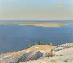 River View by Boris Davydov, 1996, oil on canvas, sold Dec 2022