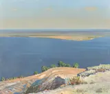 River View by Boris Davydov, 1996, oil on canvas, sold Dec 2022