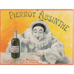 Pierrot Absinthe by Jacques Lem, lithograph, sold Dec 2022