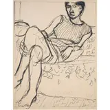 Seated Woman in Striped Dress by Richard Diebenkorn, 1965, lithograph on Arches, sold Dec 2022