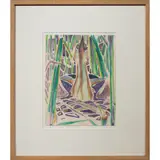 Bittern on Nest," circa 1960-65 by Walter Anderson, watercolor, sold Dec 2022