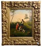 PICKING BERRIES by Oil On Canvas, A. LOQUAI Picking Berries signed A. Loquai (lower right) oil, sold Nov 2025