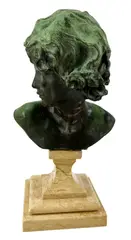 Untitled by Jean Antoine Injalbert, bronze sculpture on marble base, sold Nov 2025