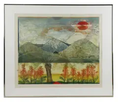 Les Ardennes by René Carcan, aquatint/etching, sold Nov 2025