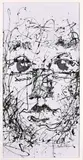Portrait in Black and White by Simphiwe Mlangeni, acrylic on canvas mounted on board, sold Jul 2024