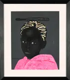 Portrait by Tumelo Mphela, acrylic on canvasboard, sold Jul 2024