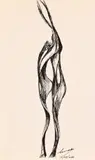 Preparatory Drawing for "Angel by Sanna Swart, ink on paper, sold Jul 2024