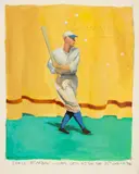 Eddie 'Beanball Williams Gets Hit the 75th Consecutive Time by Michael Paraskevas, Acrylic on Paper, sold Aug 2024