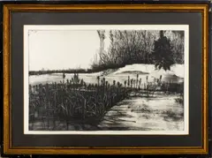Marsh by Ruth Leaf, Etching, sold Aug 2024
