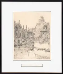 Quiet Afternoon by Louis Wolchonok, Etching, sold Aug 2024