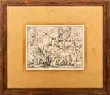 Centaurs of Men by Philip Evergood, Etching, sold Aug 2024
