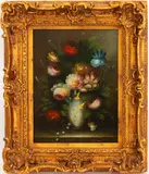 Still Life with Flowers by Z. Cowan, Oil on Canvas, sold Aug 2024