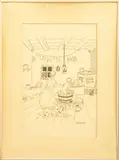 At the Bath by Branko Paradis, 1977, Ink on Paper, sold Aug 2024
