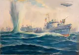 Naval Scene with CGC-469 by Marius Petersen, Oil on Canvas, sold Aug 2024
