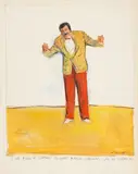 The King of Comedy by Michael Paraskevas, circa 1989, Acrylic on Paper, sold Aug 2024