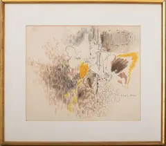Floral Abstraction by Richards Ruben, Mixed Media on Paper, sold Aug 2024