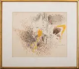 Floral Abstraction by Richards Ruben, Mixed Media on Paper, sold Aug 2024
