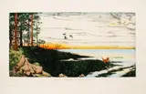 Late Autumn Shoreline by Dan Mitra, Etching, sold Aug 2024