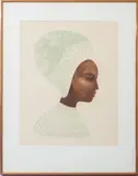 La Reine" [The Queen] by Meg Dawson, 1974, Serigraph, sold Aug 2024