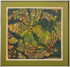 Spring Reflections by Ellen Rae Panero, Woodcut Print in Colors, sold Aug 2024
