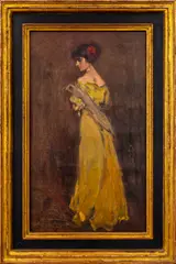 Portrait of a Lady by Clara D Davidson, Oil on Canvas, sold Aug 2024